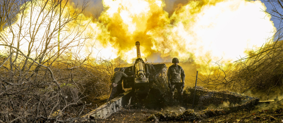 Pieza artillería Ucrania Bakhmut