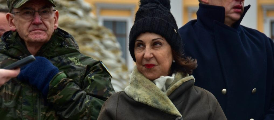 La ministra de Defensa, Margarita Robles, durante su visita a Odesa, Ucrania, este jueves
