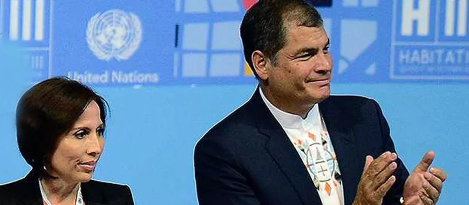 La exministra condenada por corrupta, María de los Ángeles Duarte y el expresidente y tambien condenado, Rafael Correa