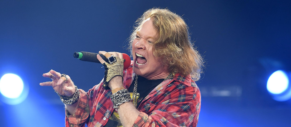 Axl Rose of the band AC/DC performs at the Olympic Stadium in London, Saturday, June 4, 2016.  -