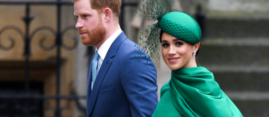 Britain's Prince Harry and Meghan Markle, Duchess of Sussex during the Commonwealth Day in London, Monday, March 09, 2020.
en la foto, cogidos de la mano
