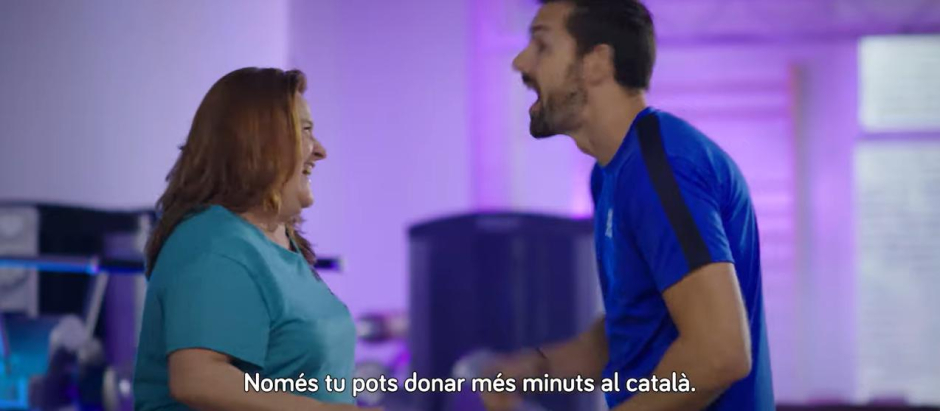 Un fragmento de la campaña 'Mou la llengua' lanzada por el Gobierno balear