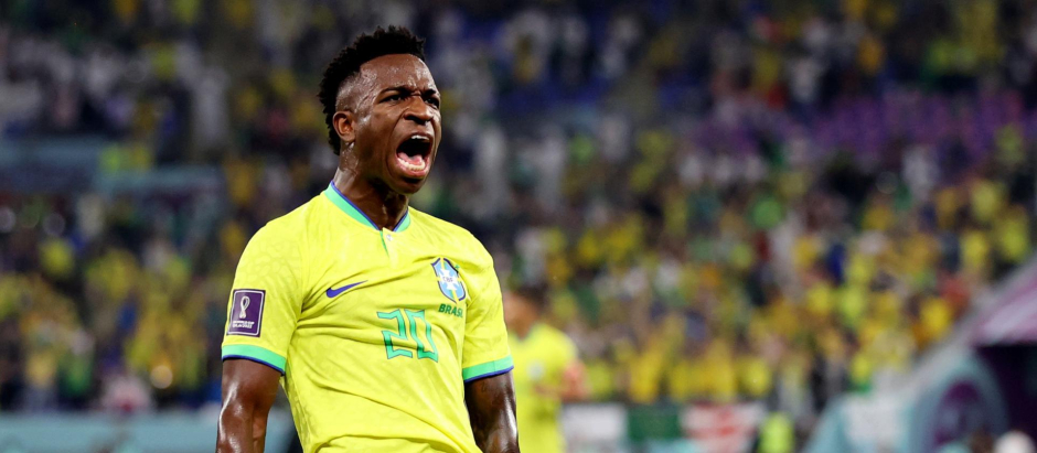 Vinicius anotó un gol en la goleada de Brasil a Corea del Sur en octavos