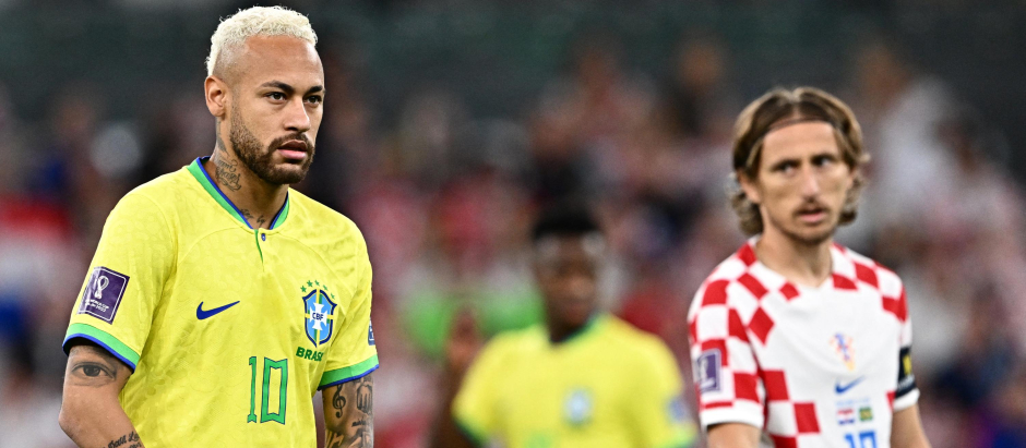Neymar y Modric en el Croacia-Brasil de cuartos del Mundial
