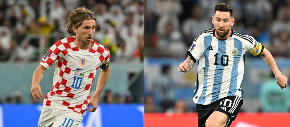 Las estrellas de Croacia y Argentina, el madridista Luka Modric y el exbarcelonista Leo Messi