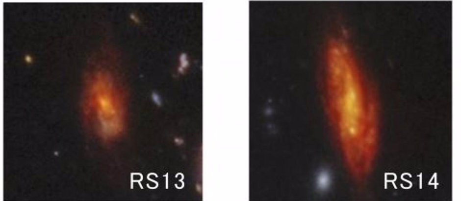 Detalles morfológicos de las galaxias espirales rojas