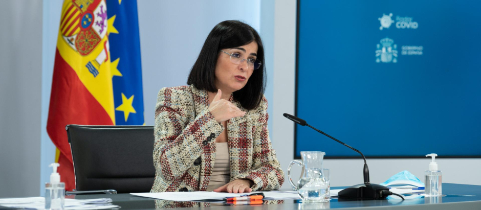 La Ministra de Sanidad, Carolina Darias durante una rueda de prensa del Consejo de Ministros