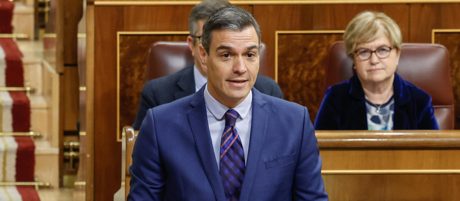 Pedro Sanchez during control session at Spanish Parlament (Congreso de los Diputados) in Madrid 22 December 2022