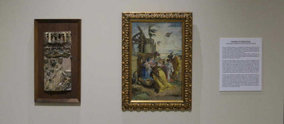 Relieve del siglo XV y cuadro de Barcia Pavón en el Bellas Artes