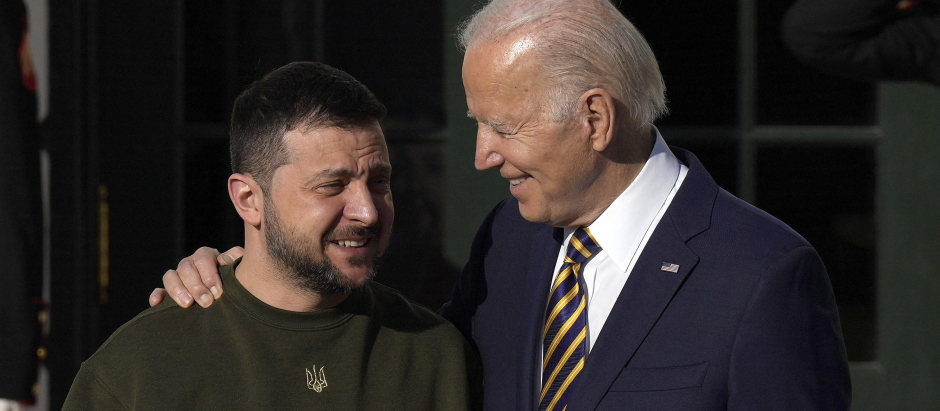 El presidente de EE.UU. Joe Biden recibe en la Casa Blanca al presidente ucraniano Volodímir Zelenski