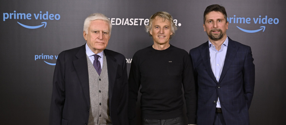 Paolo Vasile (Mediaset), Jesús Calleja y Barry Furlong (Amazon Prime Video)