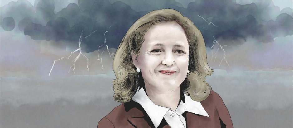 La ministra de Asuntos Económicos, Nadia Calviño, sonríe aunque haya  tormenta.