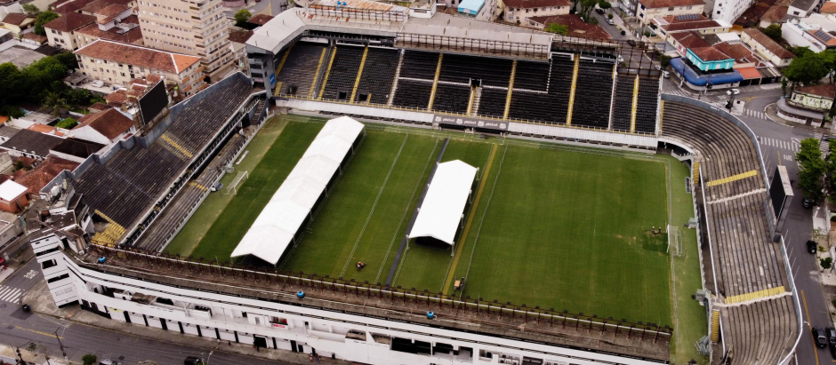 Vista aérea del Estadio Vila Belmiro