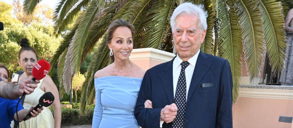 Isabel Preysler and Mario Vargas Llosa during the wedding of Álvaro Castillejo and Cristina Fernández in Sotogrande on Saturday, July 09 2022