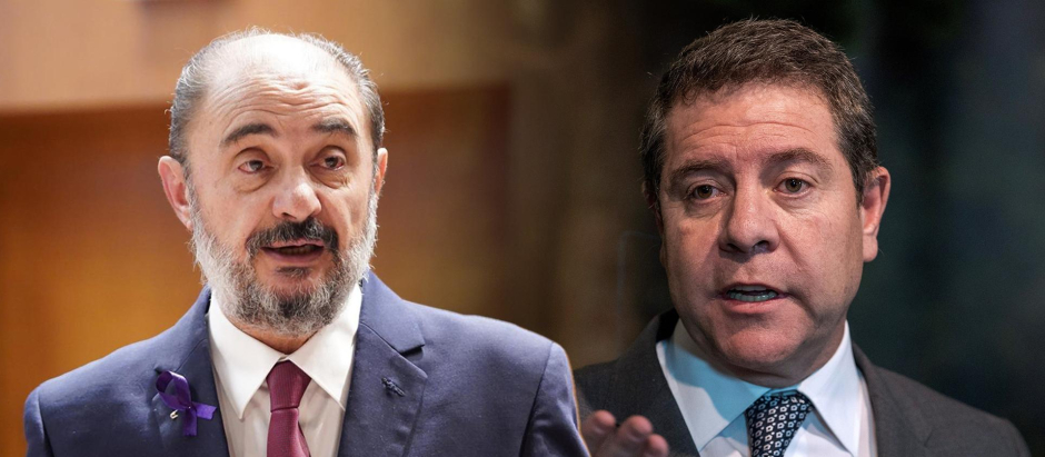 El presidente del Gobierno de Aragón, el socialista Javier Lambán y el presidente del Gobierno de Castilla La Mancha,Emiliano García-Page