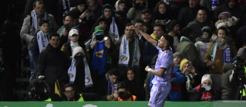 Rodrygo Goes marcó el único gol del Real Madrid en Cáceres