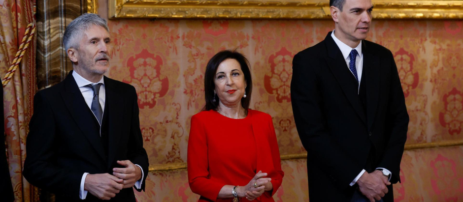 La ministra de Defensa, Margarita Robles ha acudido a la Pascua Militar con el presidente del Gobierno, Pedro Sánchez, y el ministro del Interior, Fernando Grande-Marlaska