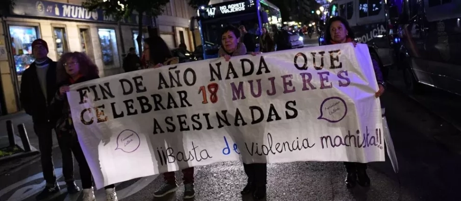 Reciente protesta en Madrid por el repunte de mujeres asesinadas
