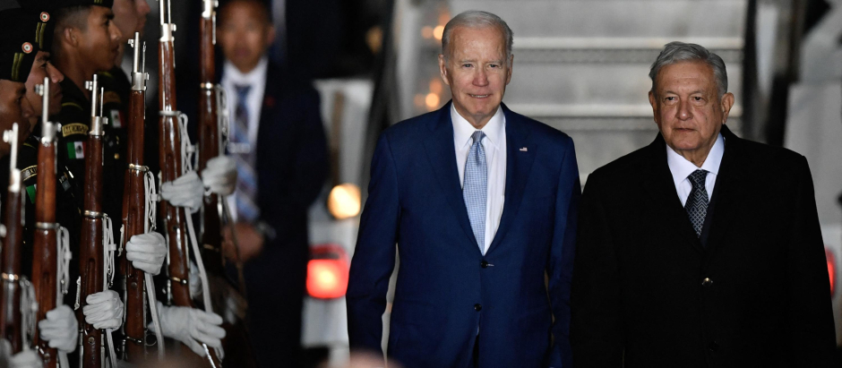 El presidente Joe Biden fue recibido en México por su homólogo Andrés Manuel López