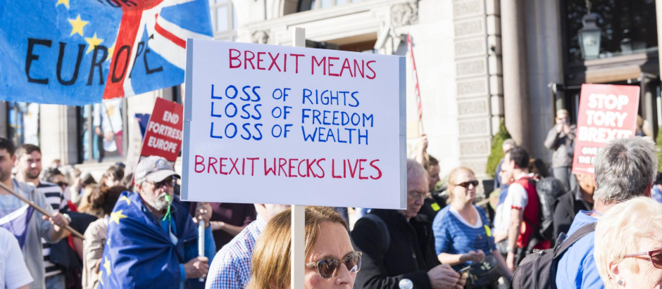 Manifestación en contra del Brexit en el Reino Unido