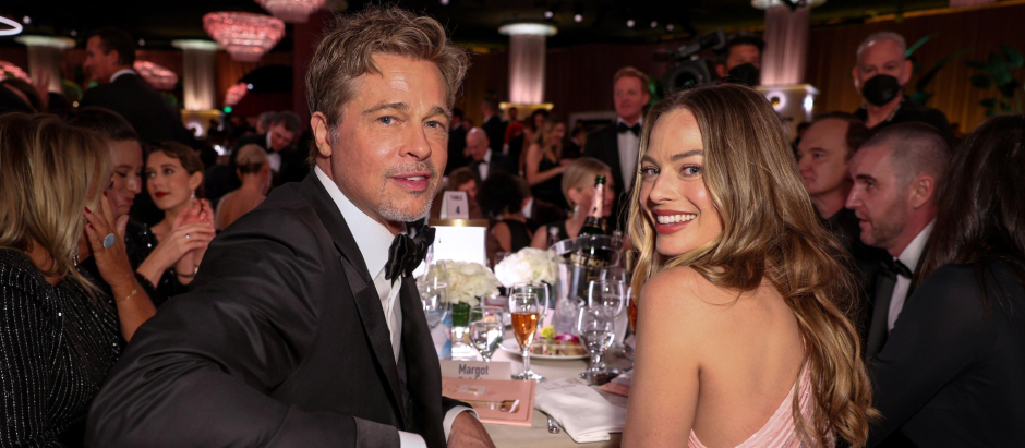 Brad Pitt y Margot Robbie, en los Globos de Oro 2023