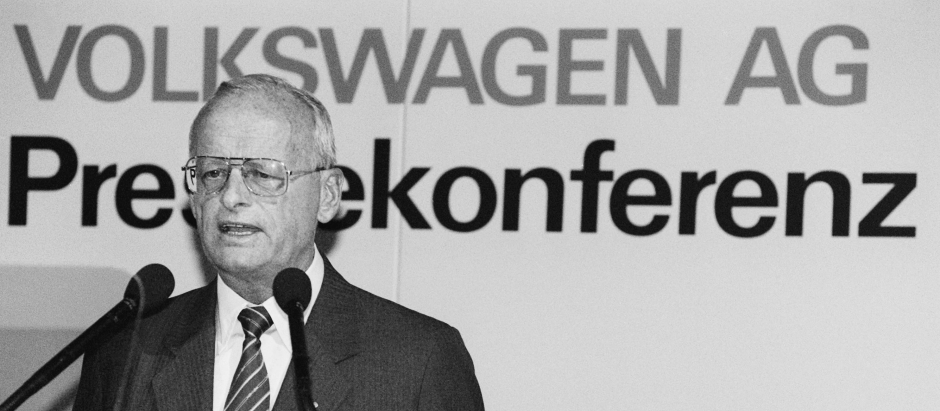 El presidente del Consejo de Administración de Volkswagen AG, Carl Horst Hahn, el 11 de septiembre de 1991