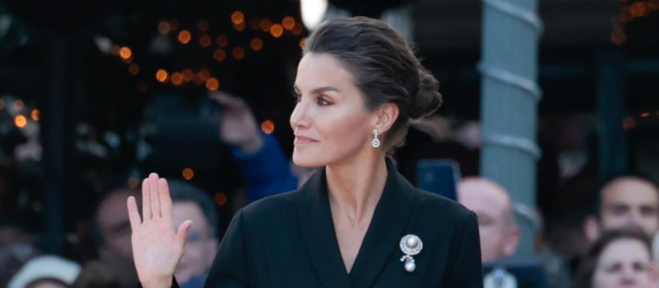 Spanish Queen Letizia during burial of Constantine of Greece in Athens, on Monday,, 16 January 2023.