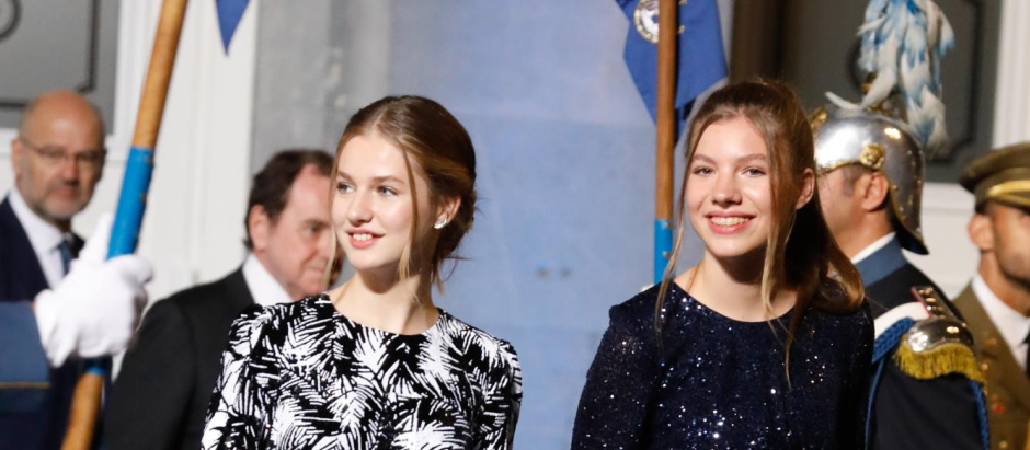 Princess of Asturias Leonor de Borbon and Infant Sofia de Borbon during the Princess of Asturias Awards 2022 in Oviedo, on Friday 29 October 2022.