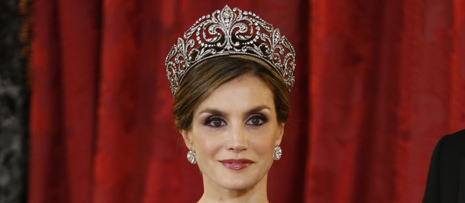 Queen Letizia of Spain during Gala Dinner for Argentina’s President on ocassion his official visit to Spain in RealPalace, Madrid on Wednesday 22, February 2017