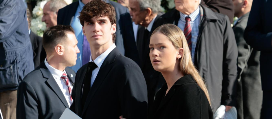 Irene Urdangarin and Pablo Nicolas Urdangarin during burial of Constantine of Greece in Athens, on Monday,, 16 January 2023.