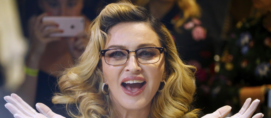 Singer Madonna is promoting her fragance "MDNA SKIN"  in New York, NY on September 26, 2017.