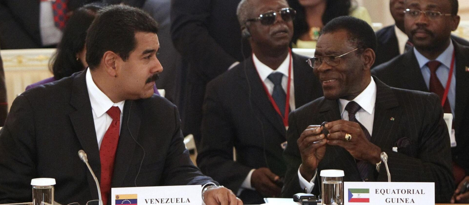 El presidente Maduro de Venezuela con Teodoro Obiang.