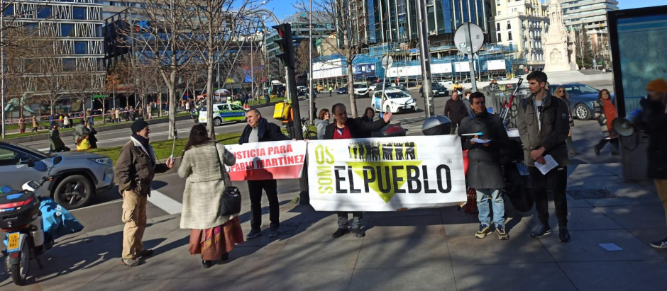 Los escasos participantes en la manifestación paralela de Colón