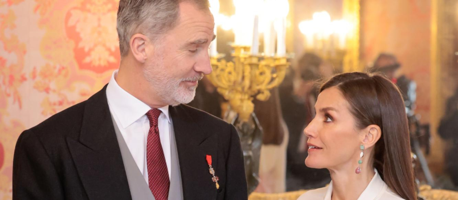 El Rey Felipe y la Reina Letizia, en la recepción del cuerpo diplomático