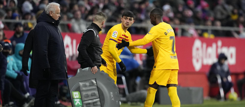 Dembélé se ha lesionado en el partido del Barcelona en Gerona
