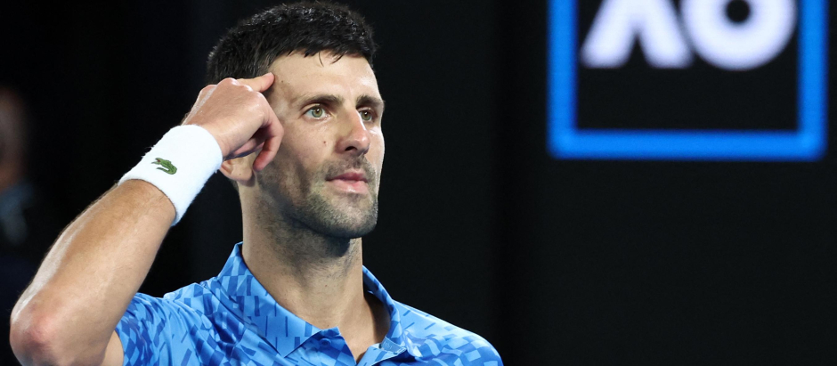 Novak Djokovic durante la final del Open de Australia