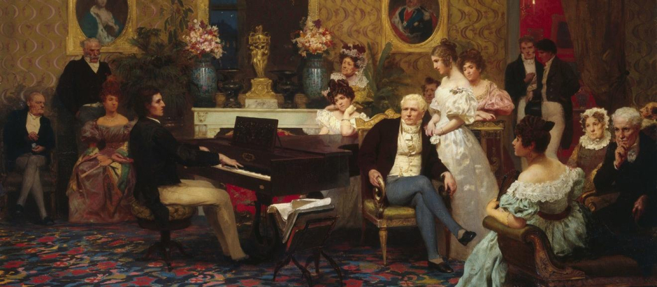Chopin tocando frente a la familia aristocrática de los Radziwiłł