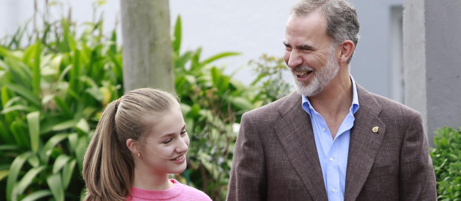 Spanish King Felipe VI and Queen Letizia with Princess of Asturias Leonor de Borbon during a visit to Cadavéu (Concejo de Valdés) as winner of the 33th annual Exemplary Village of Asturias Awards, Spain, on Saturday 29 October 2022.
