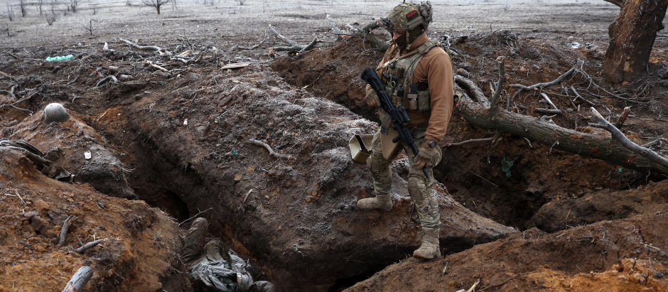Un soldado ucraniano en el frente de Donetsk