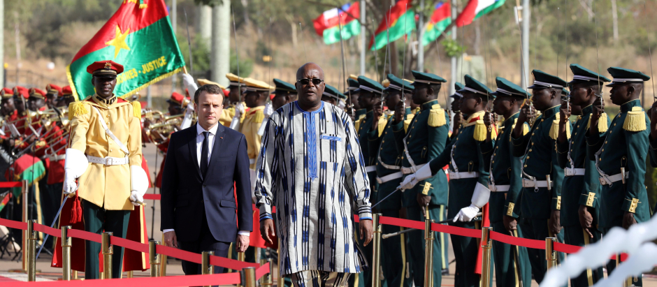 Emmanuel Macron en Burkina Faso durante su primer gira por África en 2017