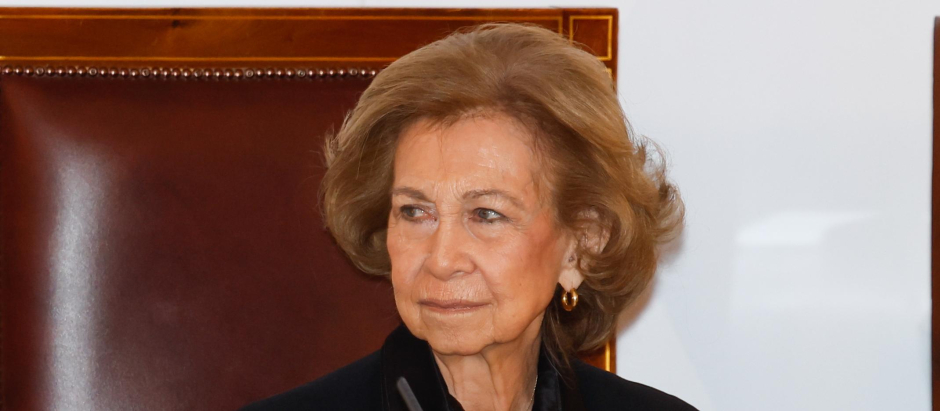 Queen Sofía during Iñigo Alvarez de Toledo Foundation awards in Madrid on Monday, 6 February 2023.