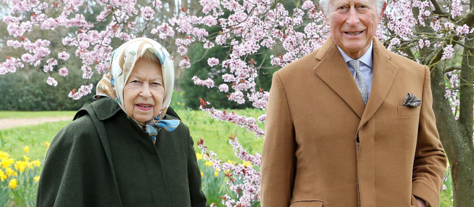 Queen Elizabeth and Prince Charles in Windsor