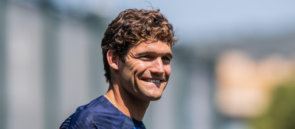 Marcos Alonso during the presentation of Marcos Alonso as a new player of FC Barcelona at Ciutat Esportiva Joan Gamper on september, 06, 2022, in Barcelona, Spain.