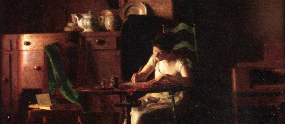'Mujer escribiendo' (1905) de Thomas Pollock Anshutz