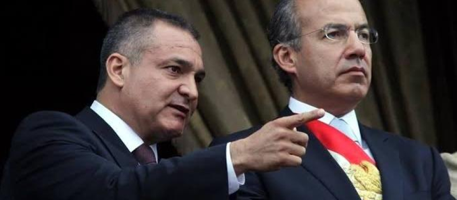 El exministro de Seguridad Pública Genaro García Luna y el expresidente de México Felipe Calderón