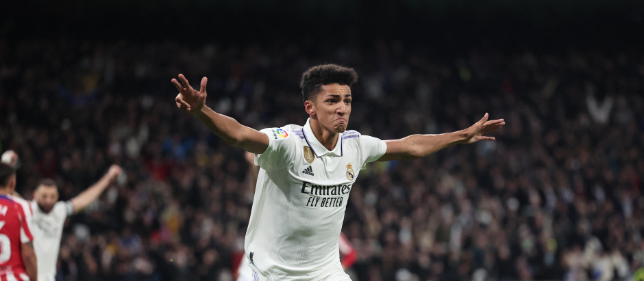 Álvaro celebra el gol del empate del Real Madrid