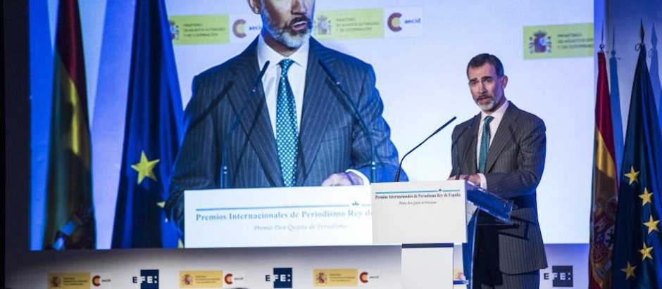 El Rey Felipe VI preside la entrega de los Premios de Periodismo Rey de España en una edición anterior