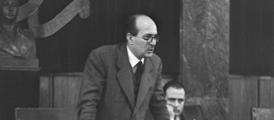 José Ibáñez Martín, ministro de Educación nacional, en una imagen de 1946