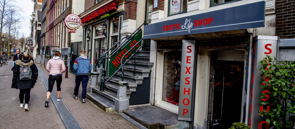 Sex shop en el barrio rojo de Ámsterdam