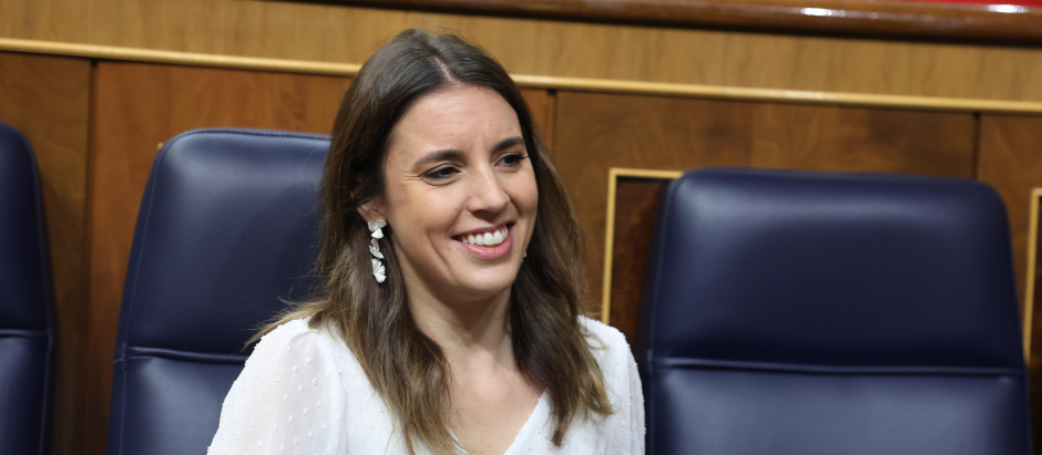 Irene Montero during a control session at Spanish Parlament (Congreso de los Diputados) in Madrid 14 December 2022